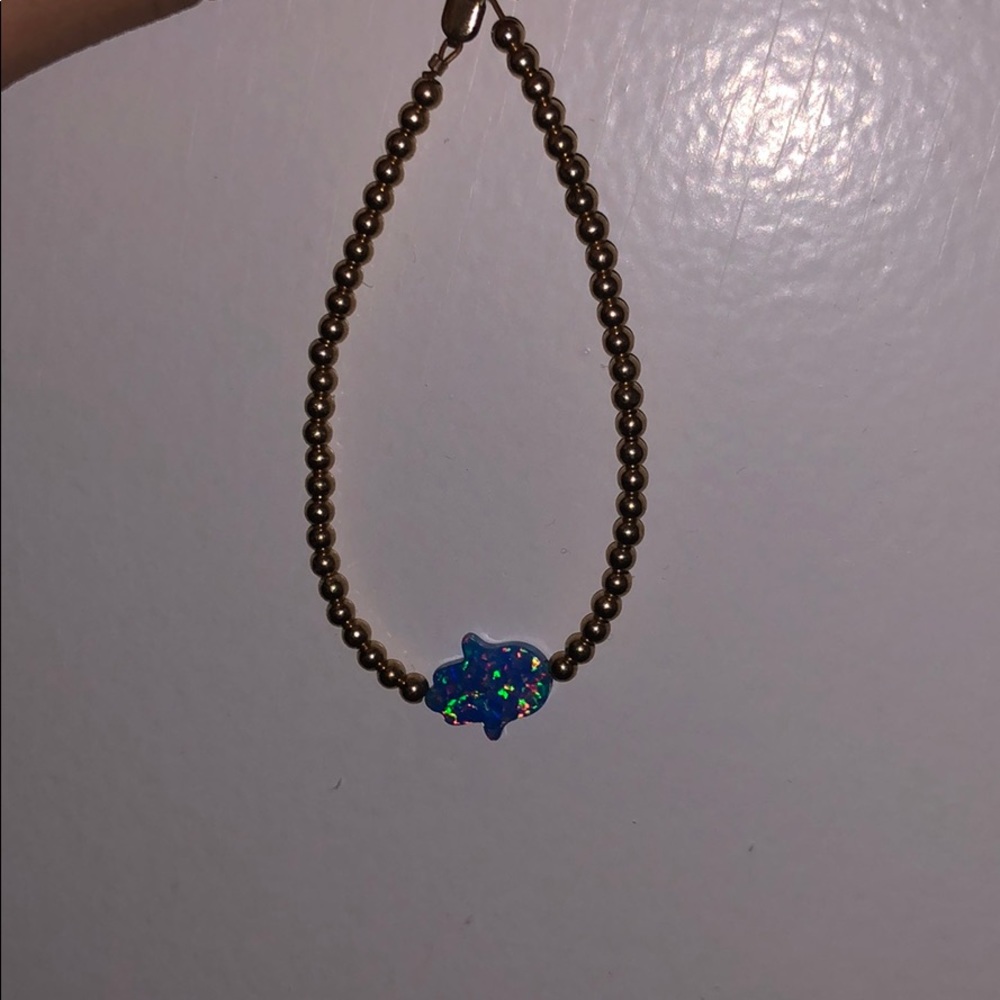 Gold opal bead bracelet.